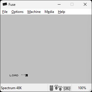 Fuse con LOAD "", falta pulsar ENTER y F8 para poner en marcha la cinta.