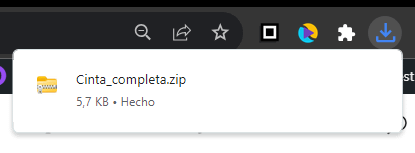 En nuestro navegador, aparece el archivo comprimido, ya descargado.
